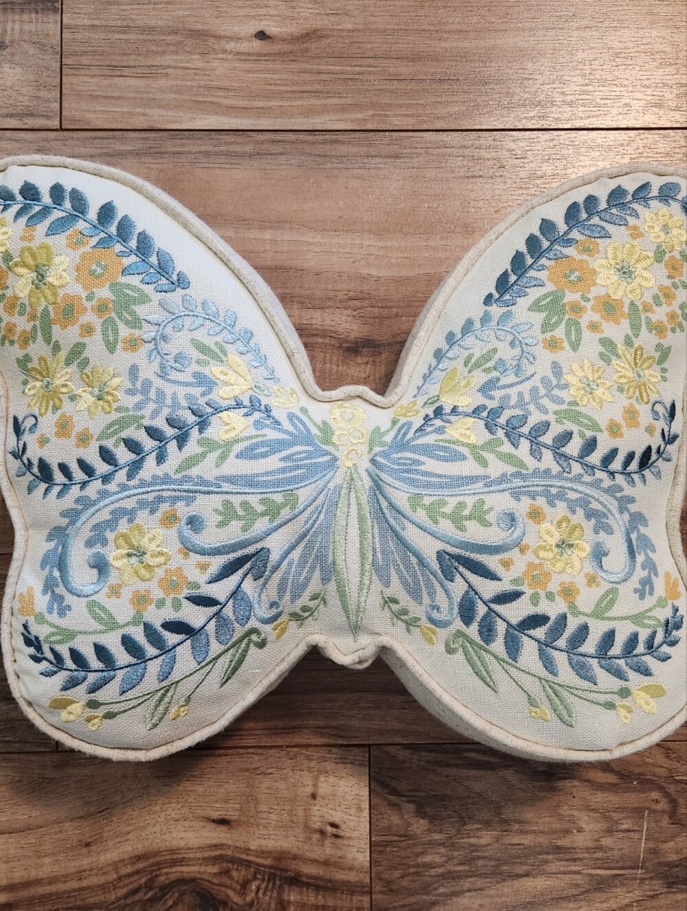 Shabby Chic Butterfly Thick Mini Throw Pillow Embroidered
